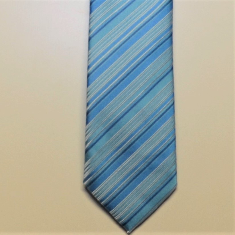 Junior-Krawatte Slim blau / gestreift